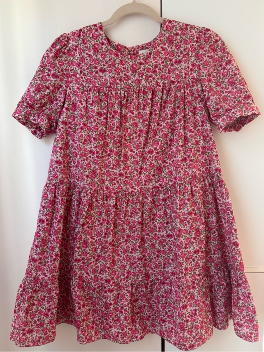 Hyacinth House Tuckernuck Pink Floral Tiered Babydoll Dress XS